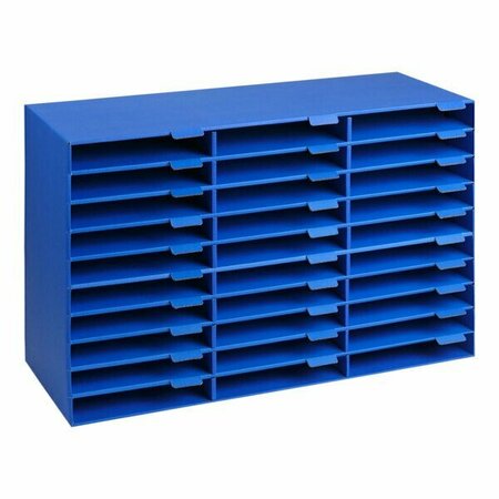 ADIROFFICE 32'' x 13'' x 21'' 30-Compartment Blue Classroom Literature Organizer ADI501-30-BLU, 2PK 105AO50130L2